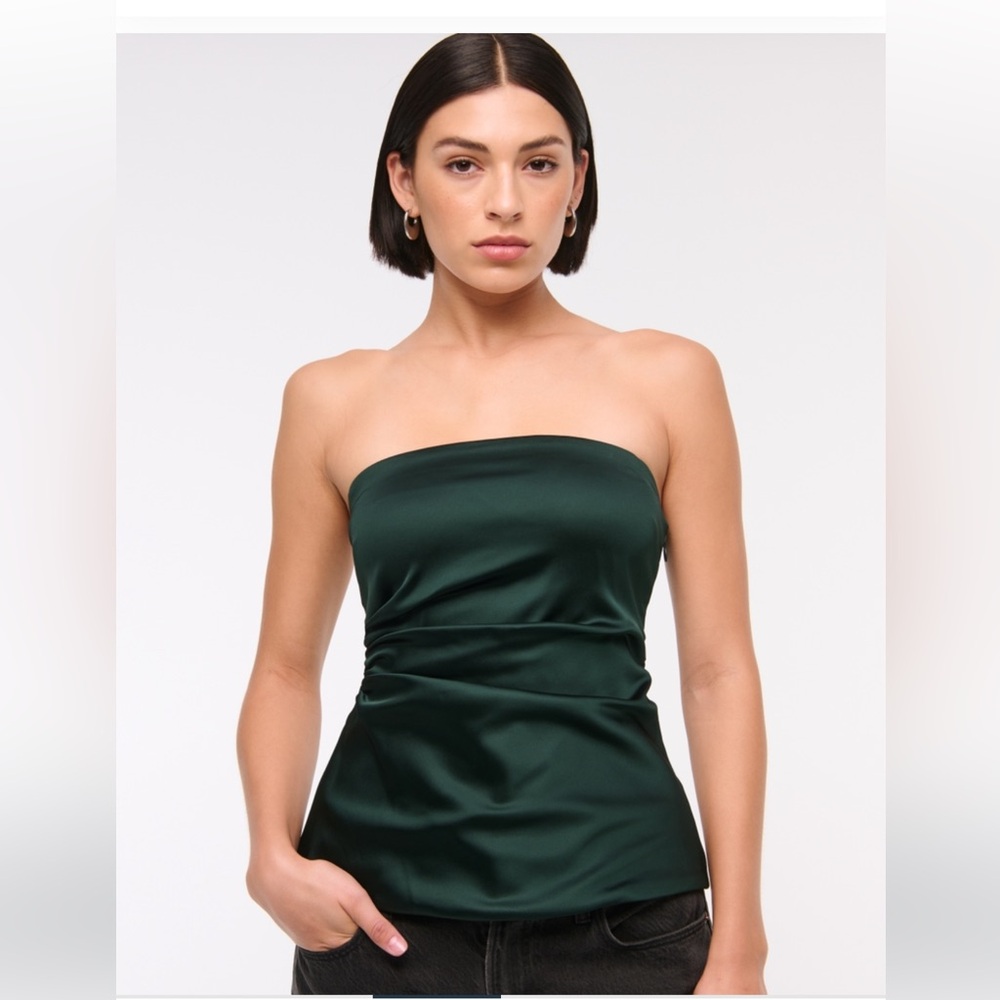 Abercrombie satin top in blue